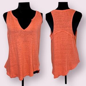 Athleta Linen Racerback Tank Top Orange Size Medium